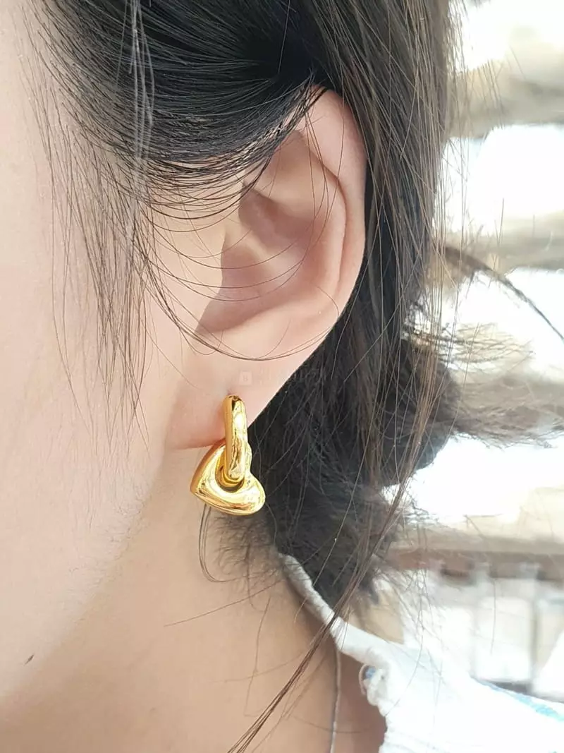 Cabinet - Korean Women Fashion - #womensfashion - Silver Basic Ring Heart Earring - 8