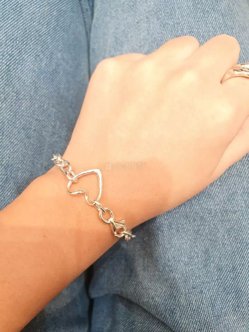 Cabinet - Korean Women Fashion - #womensfashion - Silver (Silver) Heart  Bracelet - 3