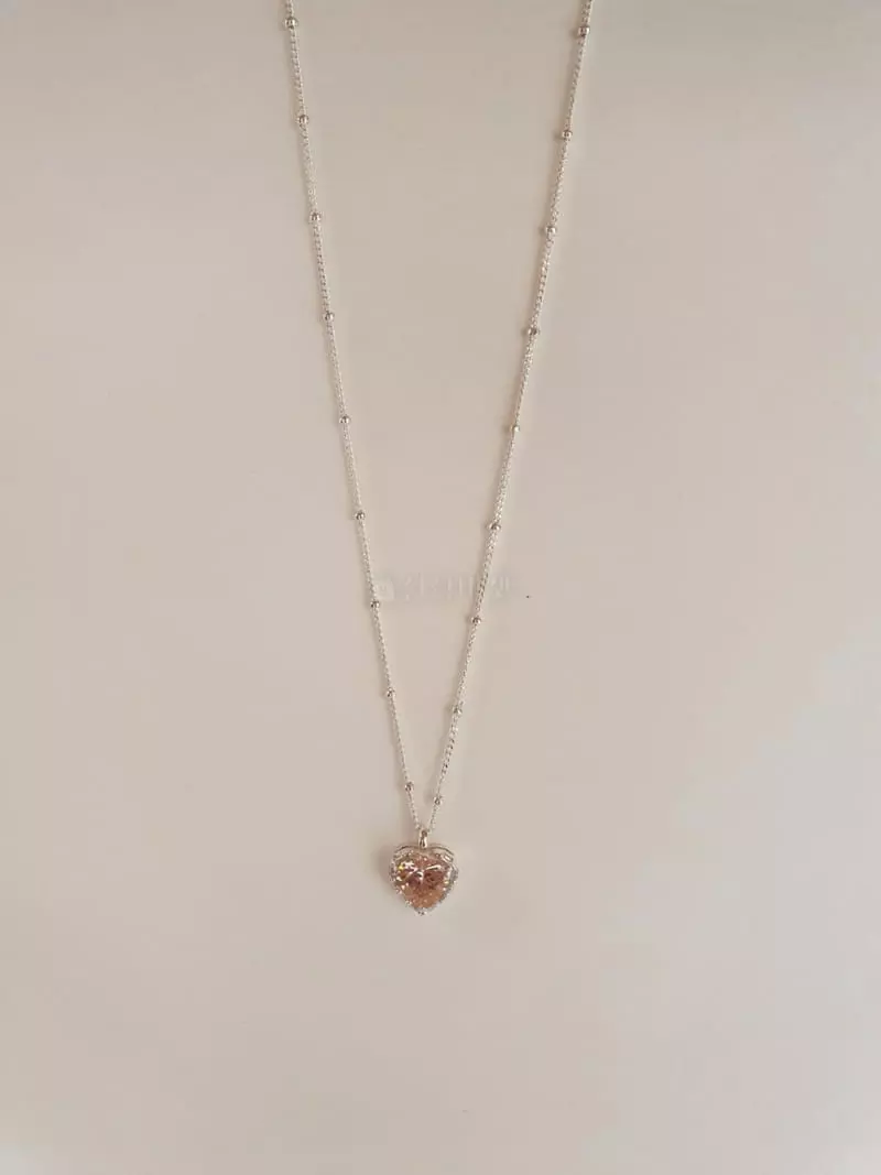 Cabinet - Korean Women Fashion - #womensfashion - Silver (Silver)AHeart Cubic Necklace - 2