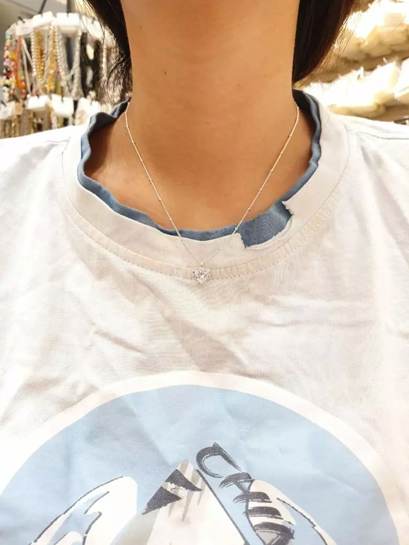 Cabinet - Korean Women Fashion - #womensfashion - Silver (Silver)AHeart Cubic Necklace - 6