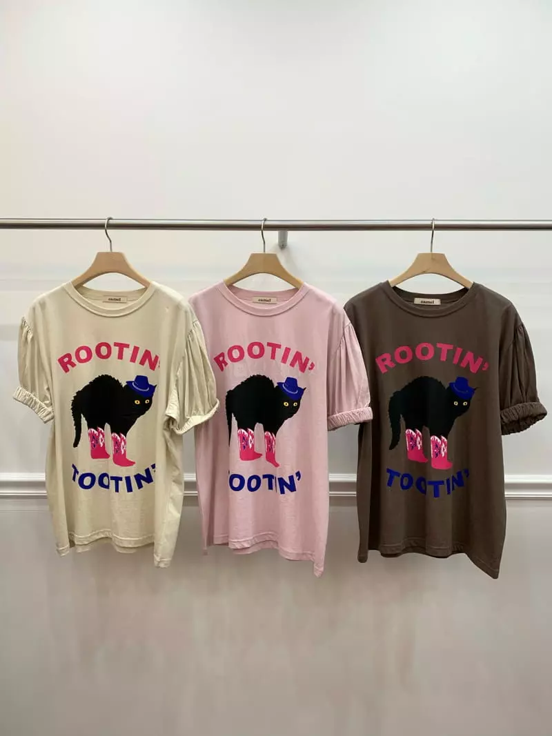 Camel - Korean Women Fashion - #momslook - Kitty Tee - 12