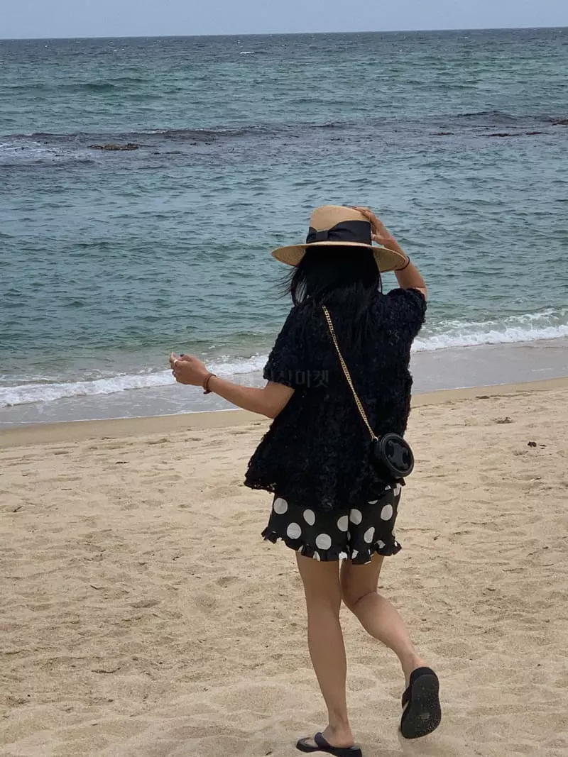 Camel - Korean Women Fashion - #vintageinspired - Flower Frill Blouse - 11