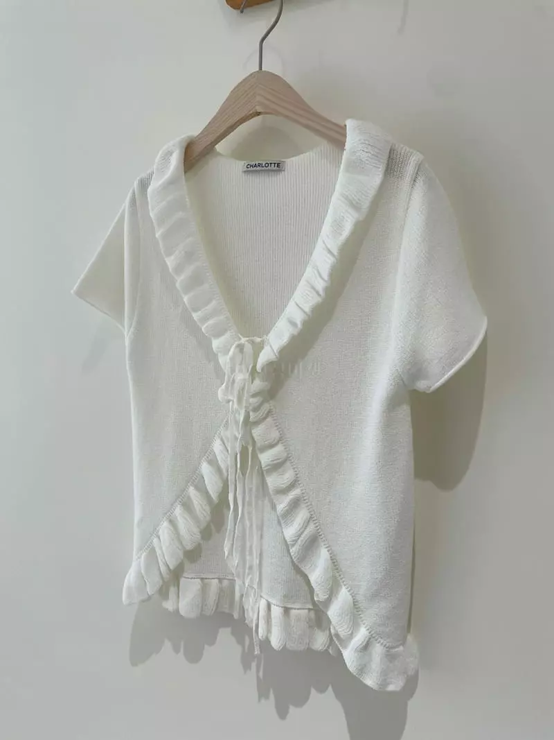 Charlotte - Korean Women Fashion - #momslook - Frill Cardigan - 3