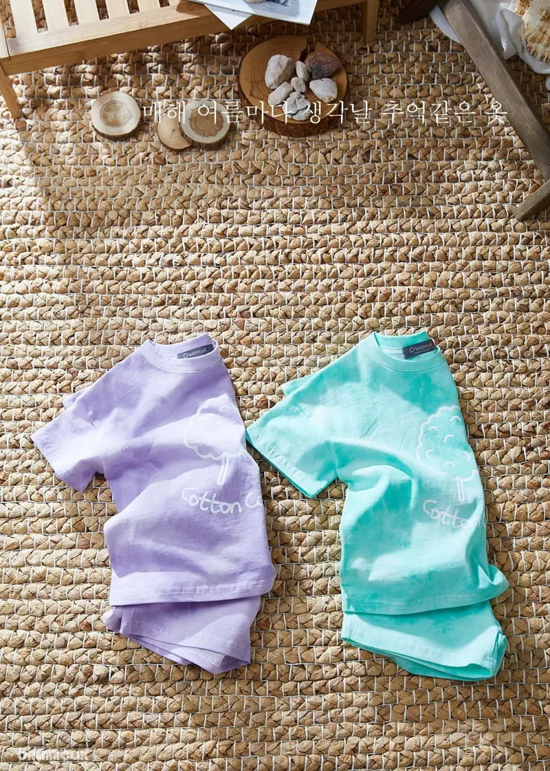 Creamcok - Korean Children Fashion - #designkidswear - Cotton Candy Top Bottom Set