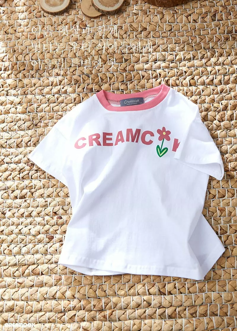 Creamcok - Korean Children Fashion - #discoveringself - Cream Flower Tee - 12