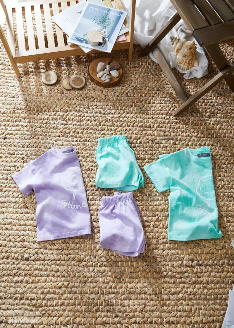 Creamcok - Korean Children Fashion - #fashionkids - Cotton Candy Top Bottom Set - 3