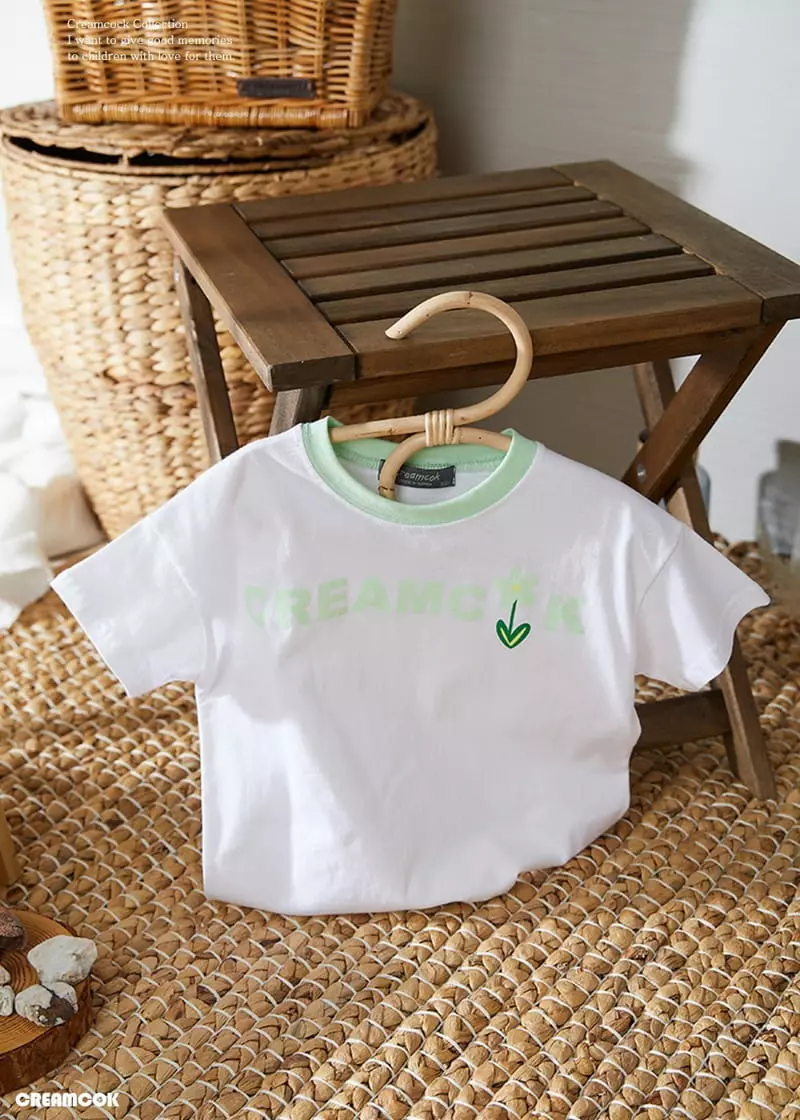 Creamcok - Korean Children Fashion - #magicofchildhood - Cream Flower Tee - 5