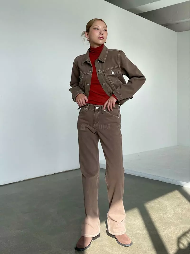Creamvilla - Korean Women Fashion - #momslook - Dyeing Pants - 3