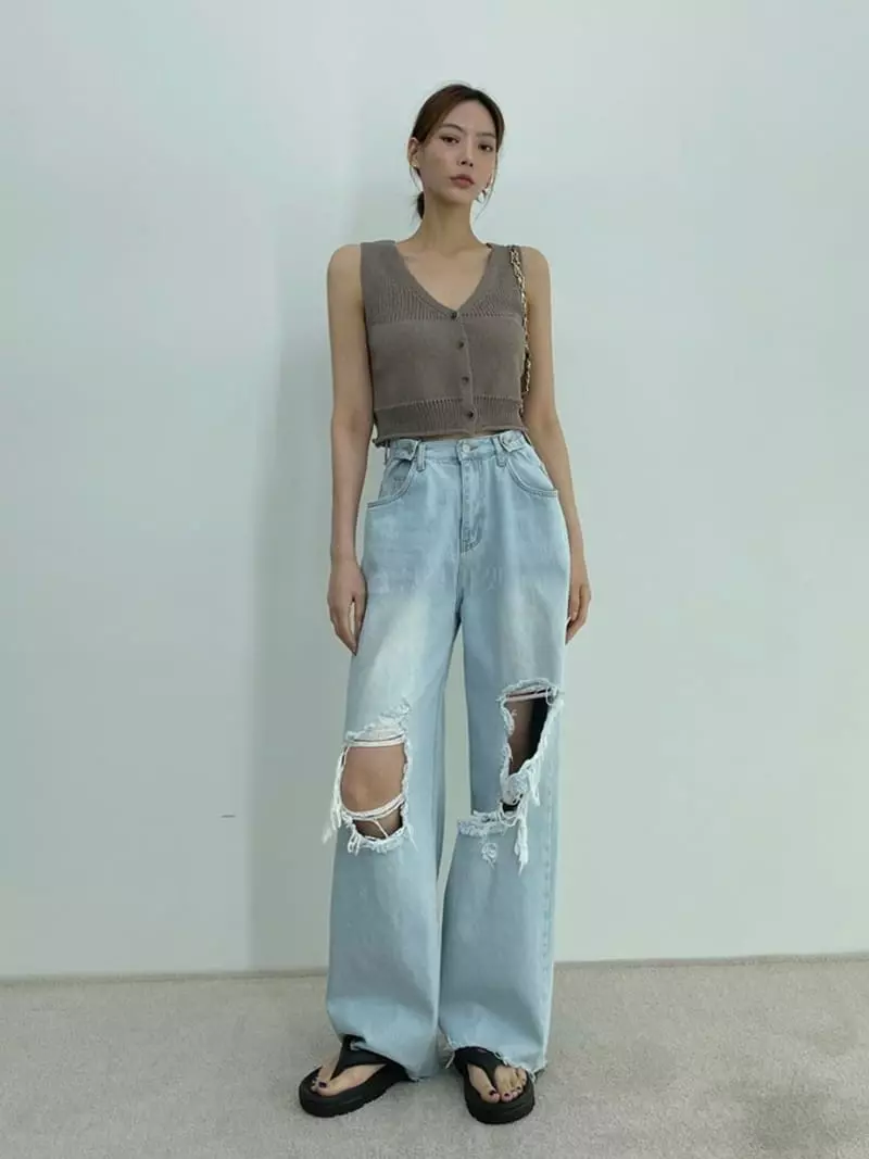 D2 - Korean Women Fashion - #momslook - Diff V Vest - 5