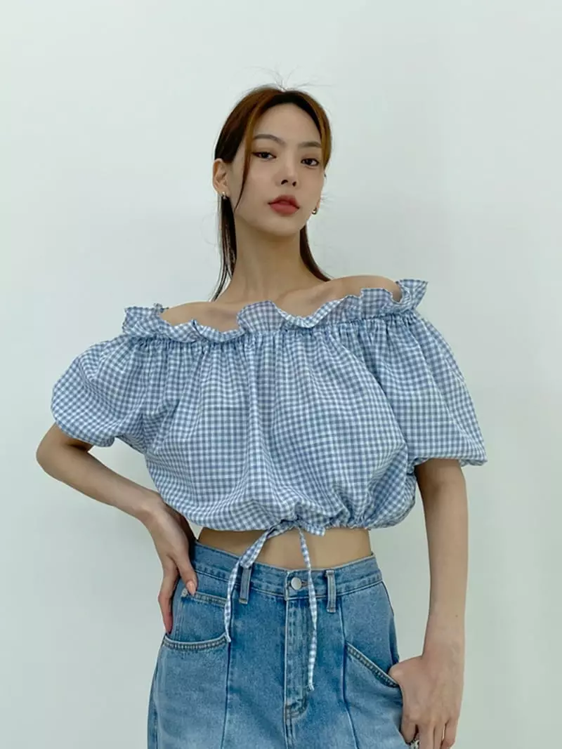 D2 - Korean Women Fashion - #womensfashion - Check Blouse