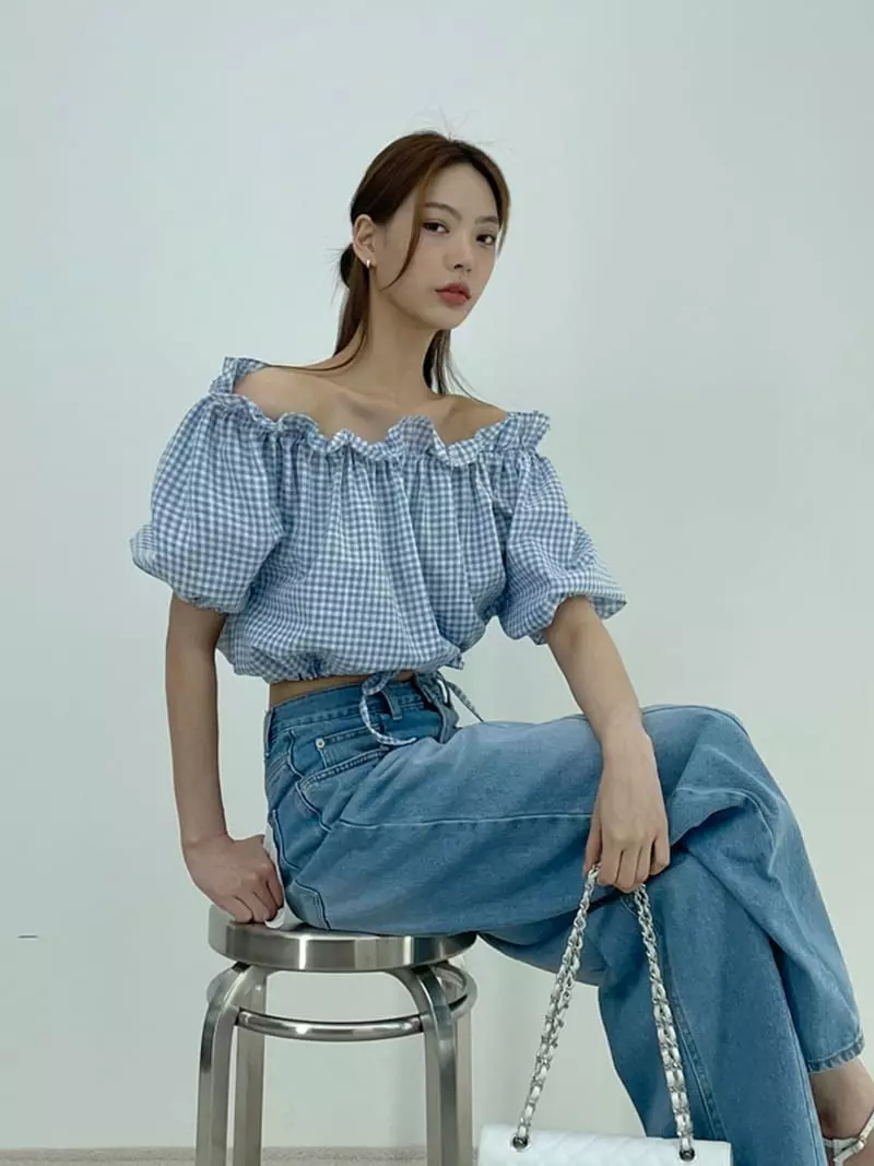 D2 - Korean Women Fashion - #womensfashion - Check Blouse - 3