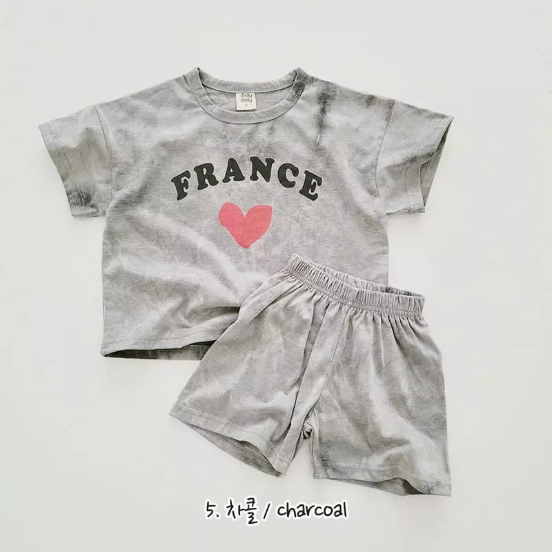 Daily Daily - Korean Children Fashion - #fashionkids - Water Paint World Top Bottom Set - 7