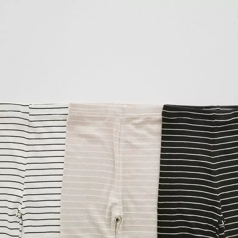 Daily Daily - Korean Children Fashion - #todddlerfashion - Stripes Short Leggings - 10