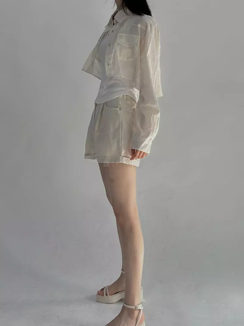 Dark Beige - Korean Women Fashion - #womensfashion - Roll Up Pants - 4