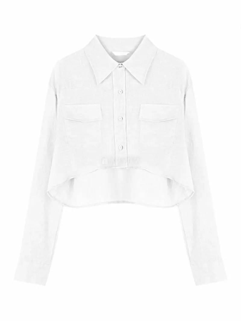 Dark Beige - Korean Women Fashion - #thatsdarling - Ice Crop Shirt - 6