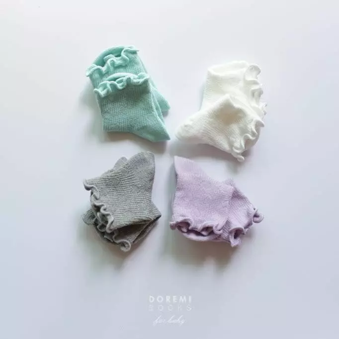 Doremi Socks - Korean Children Fashion - #kidsshorts - Heart Mesh Socks Set - 4