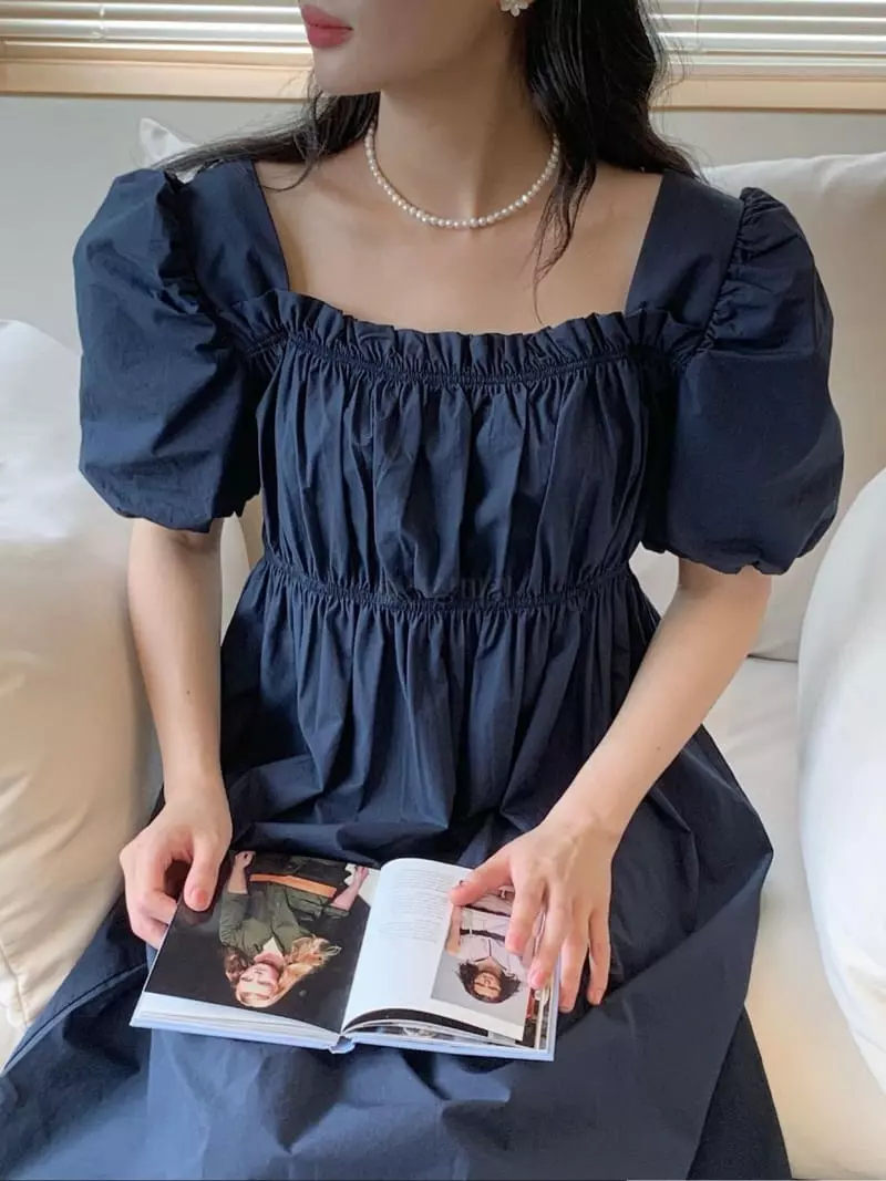 Douze - Korean Women Fashion - #momslook - Square Neck One-piece