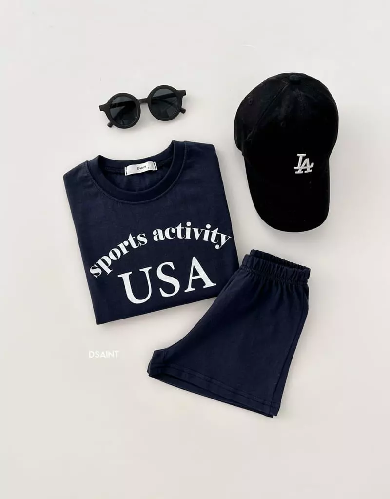 Dsaint - Korean Children Fashion - #childofig - USA Sport Top Bottom Set - 4