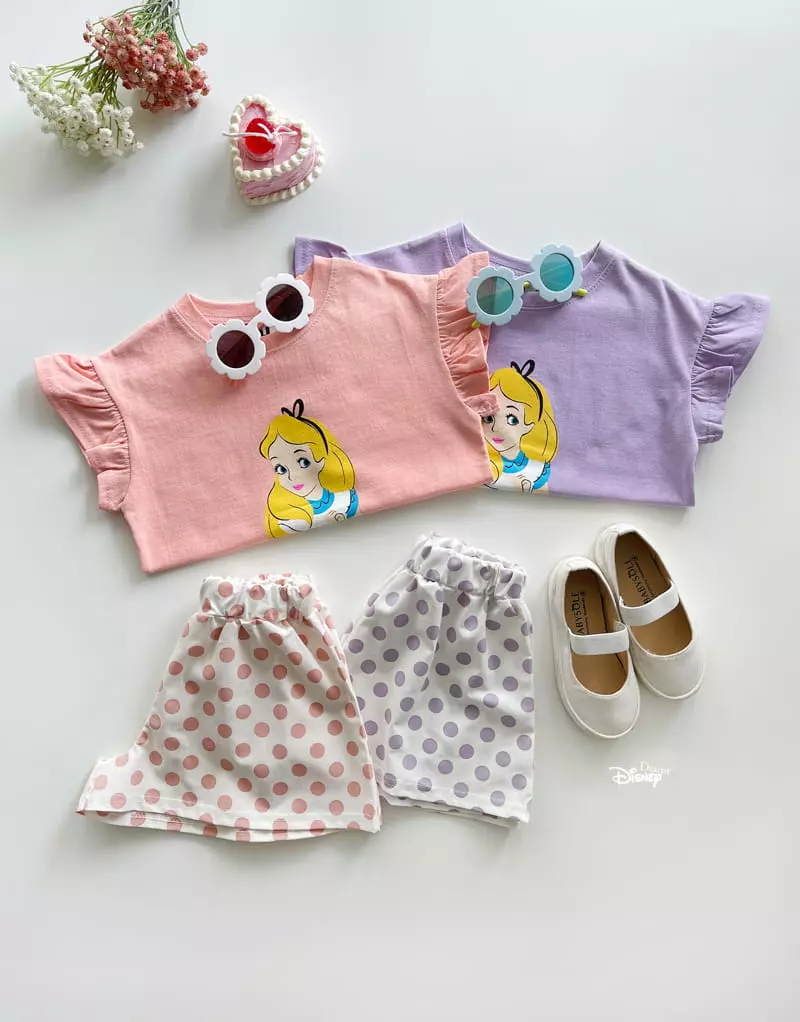 Dsaint - Korean Children Fashion - #discoveringself - Sharring Dot Alice Top Bottom Set - 3