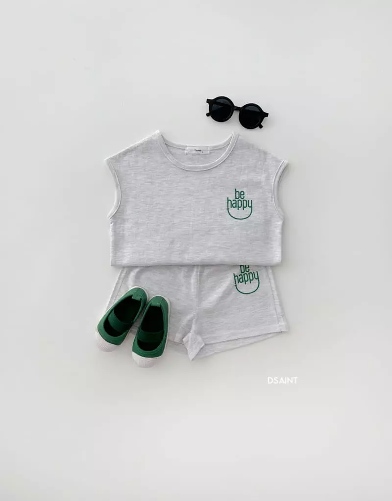 Dsaint - Korean Children Fashion - #fashionkids - Be Happy Top Bottom Set - 3