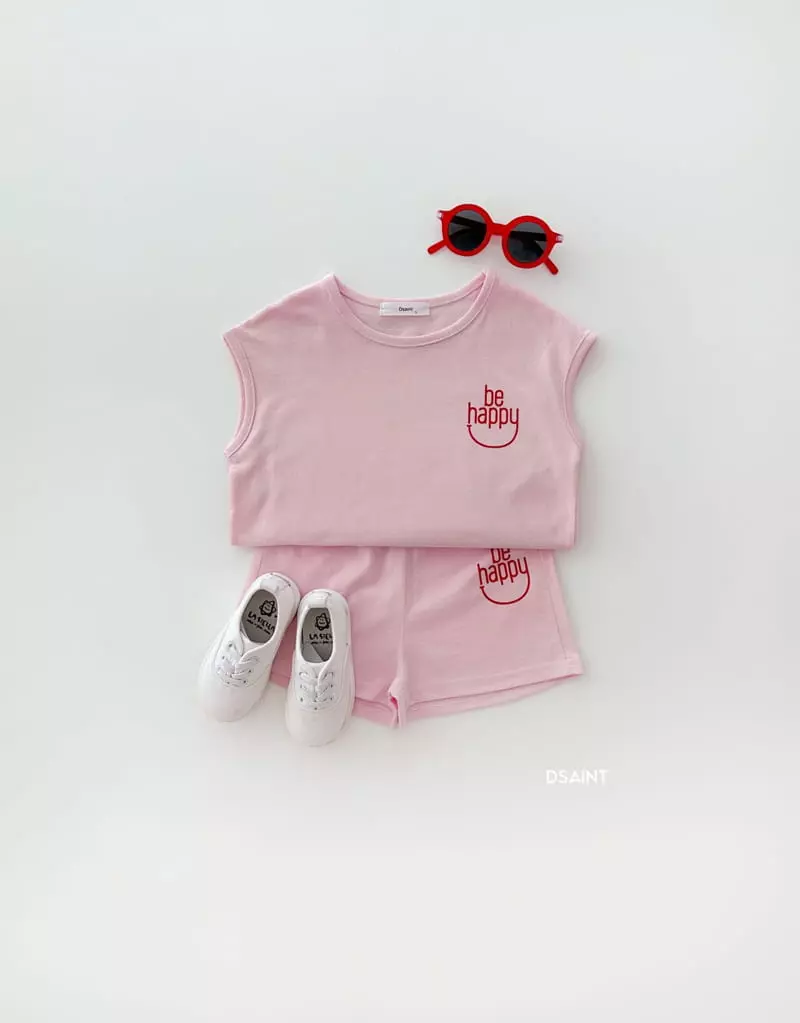 Dsaint - Korean Children Fashion - #fashionkids - Be Happy Top Bottom Set - 4