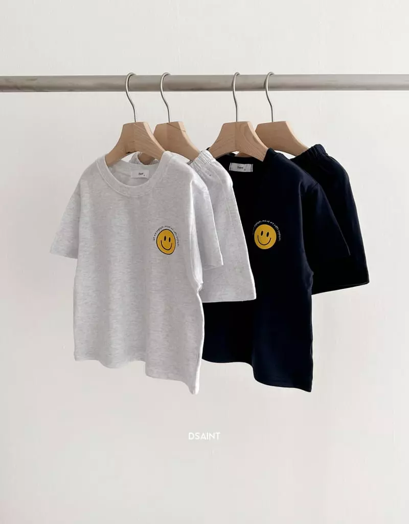 Dsaint - Korean Children Fashion - #kidsshorts - Together Smile Top Bottom Set - 3