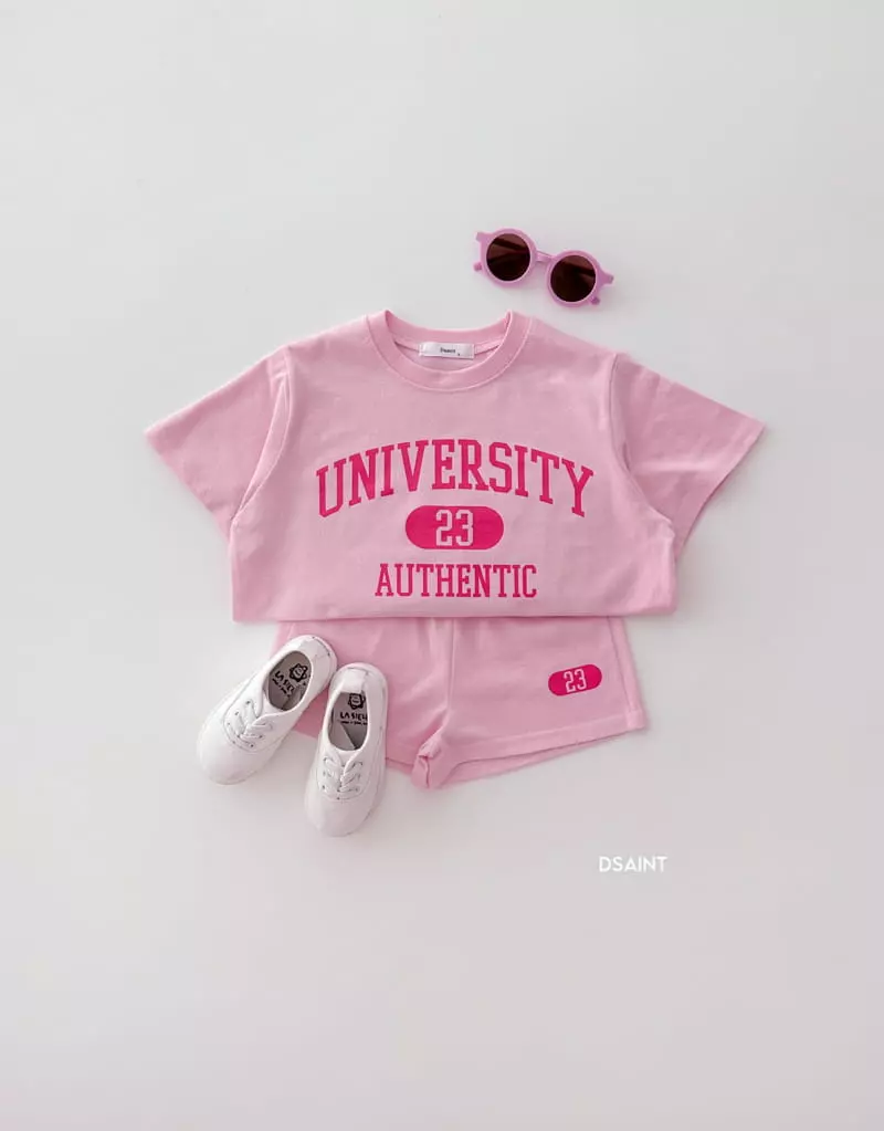 Dsaint - Korean Children Fashion - #kidsshorts - Uni 23 Top Bottom Set - 2