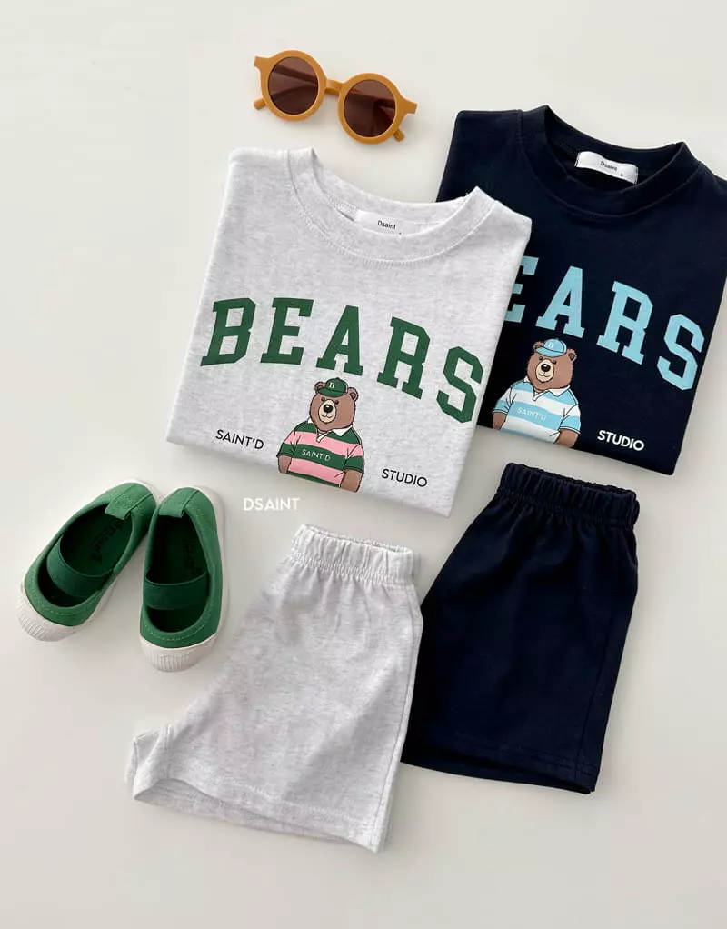 Dsaint - Korean Children Fashion - #kidsstore - 1980 Bear Top Bottom Set - 3