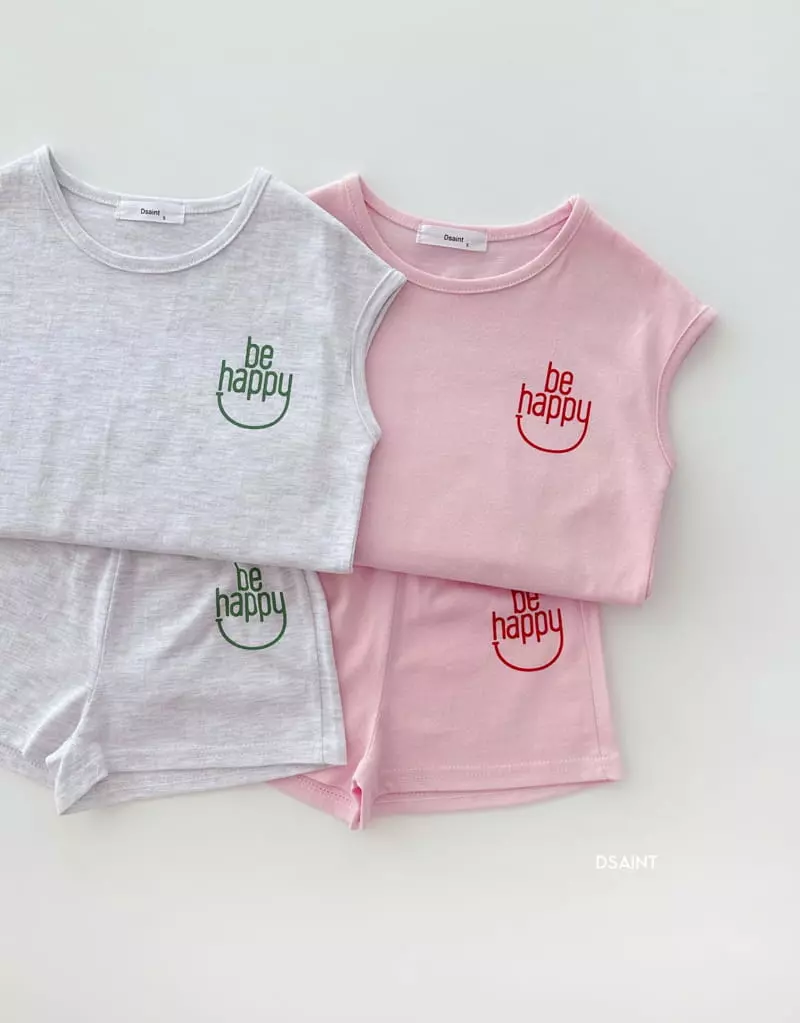 Dsaint - Korean Children Fashion - #kidsstore - Be Happy Top Bottom Set - 5