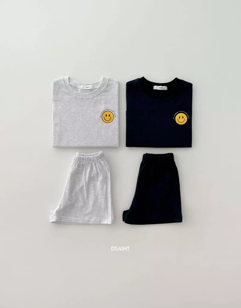 Dsaint - Korean Children Fashion - #kidsshorts - Together Smile Top Bottom Set - 4