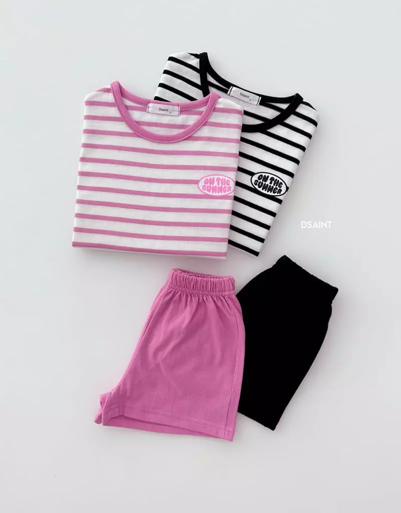 Dsaint - Korean Children Fashion - #kidsstore - Onder Summer Top Bottom Set - 2