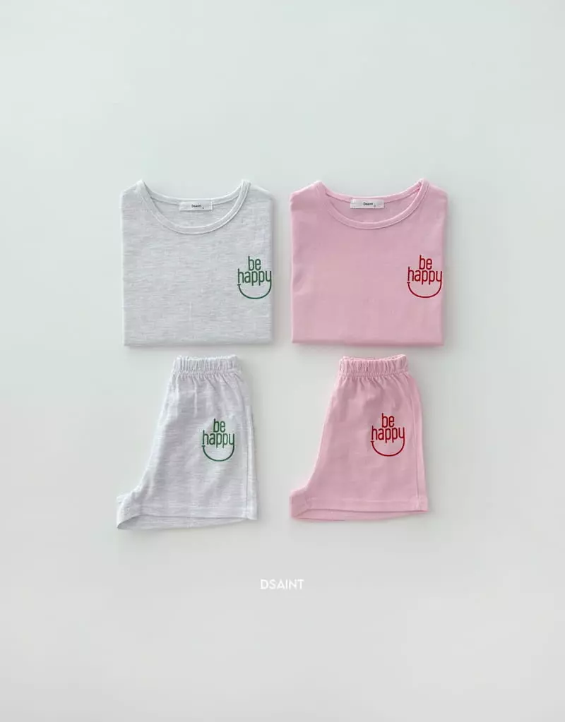 Dsaint - Korean Children Fashion - #kidzfashiontrend - Be Happy Top Bottom Set - 6