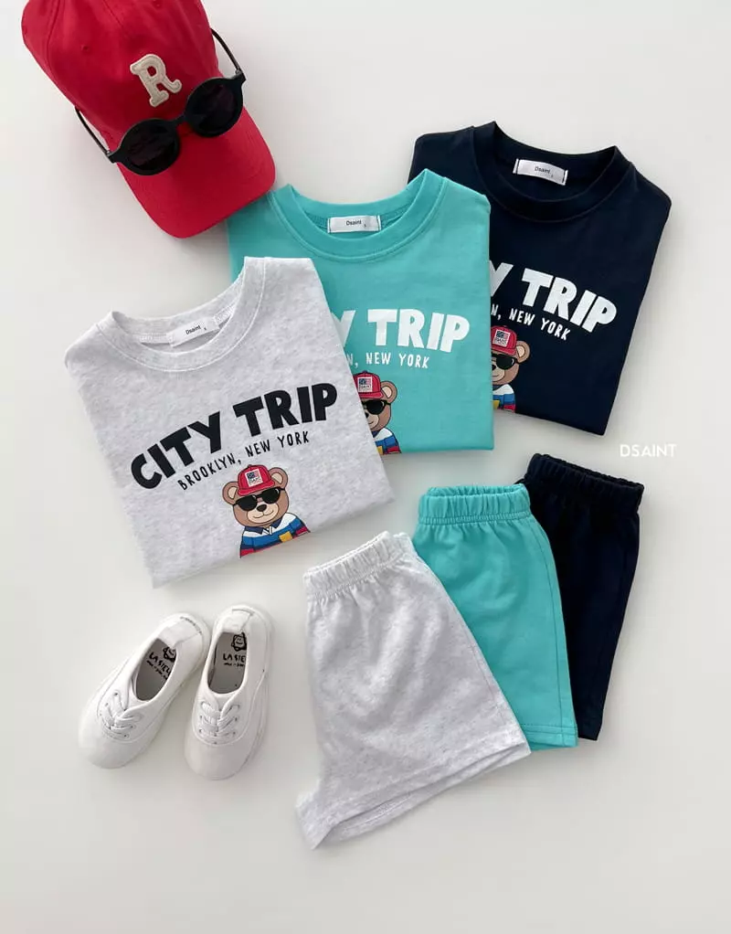Dsaint - Korean Children Fashion - #magicofchildhood - Trip Bear Top Bottom Set - 3
