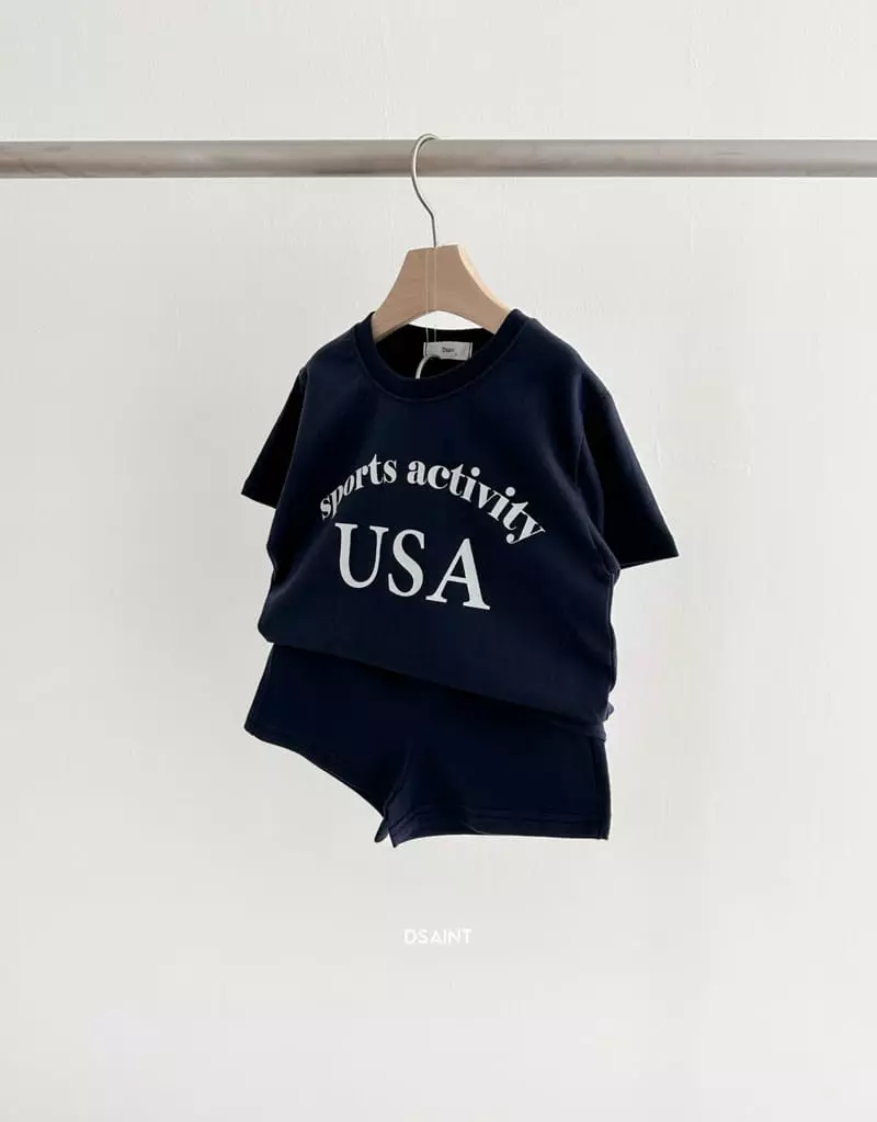 Dsaint - Korean Children Fashion - #prettylittlegirls - USA Sport Top Bottom Set