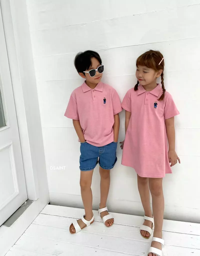 Dsaint - Korean Children Fashion - #todddlerfashion - Bear Collar PK Tee - 8
