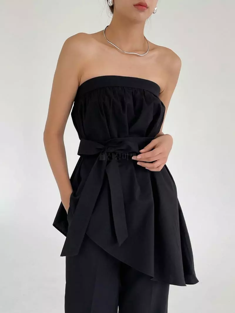 Feffer - Korean Women Fashion - #romanticstyle - Rush String Top Blouse - 2