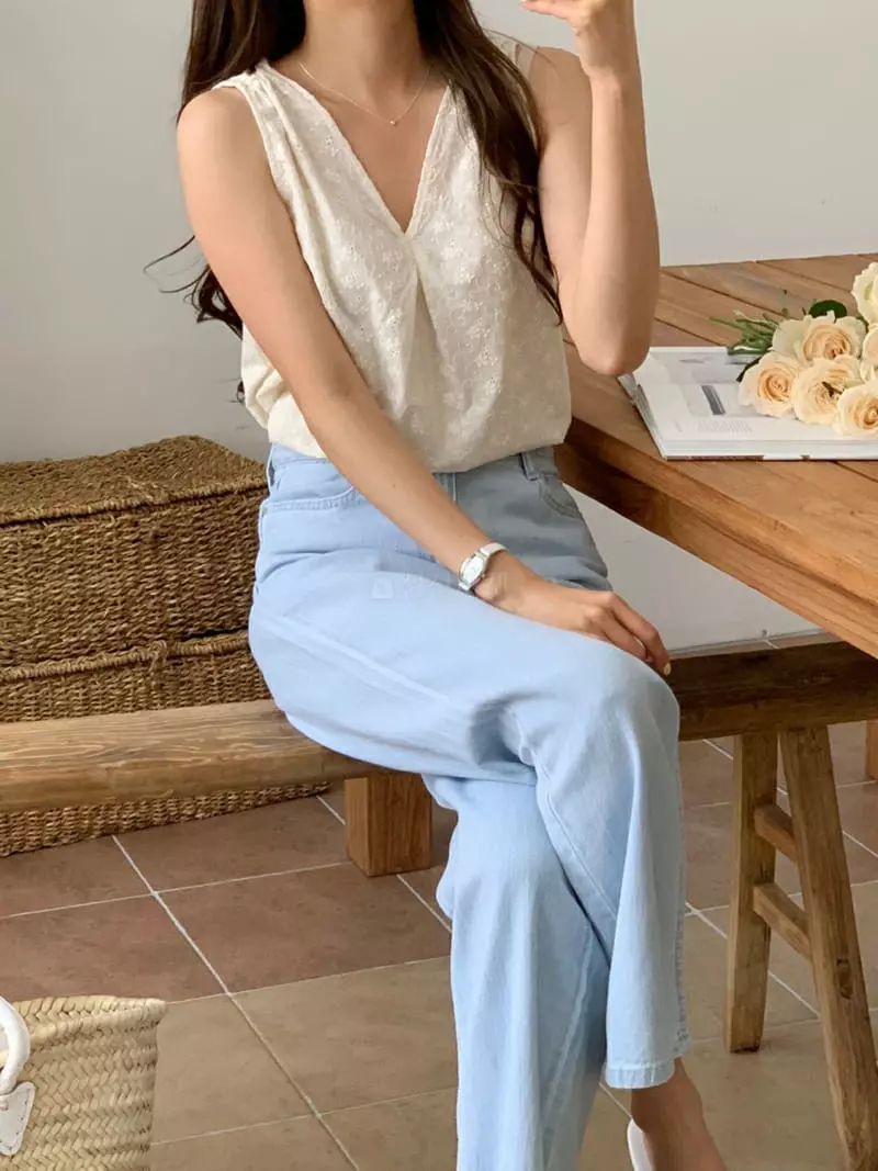 Ff - Korean Women Fashion - #momslook - Popo Embrodiery Blouse