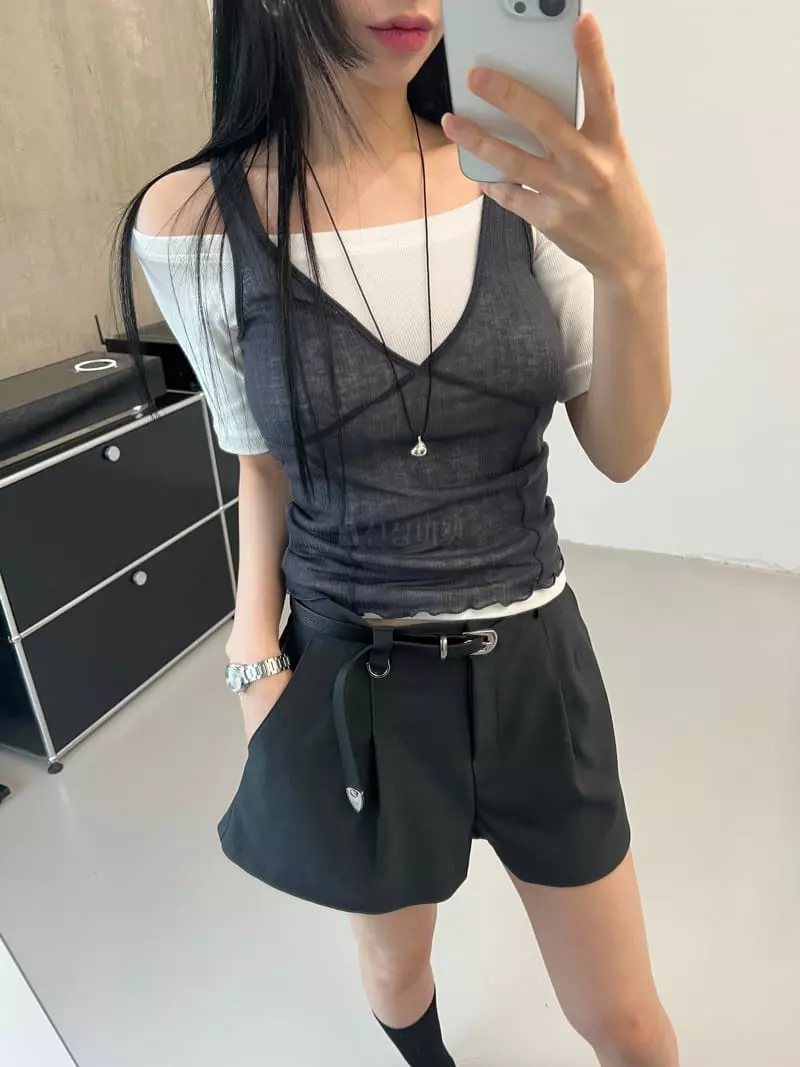 Flower - Korean Women Fashion - #romanticstyle - See Through Sleeveless - 3