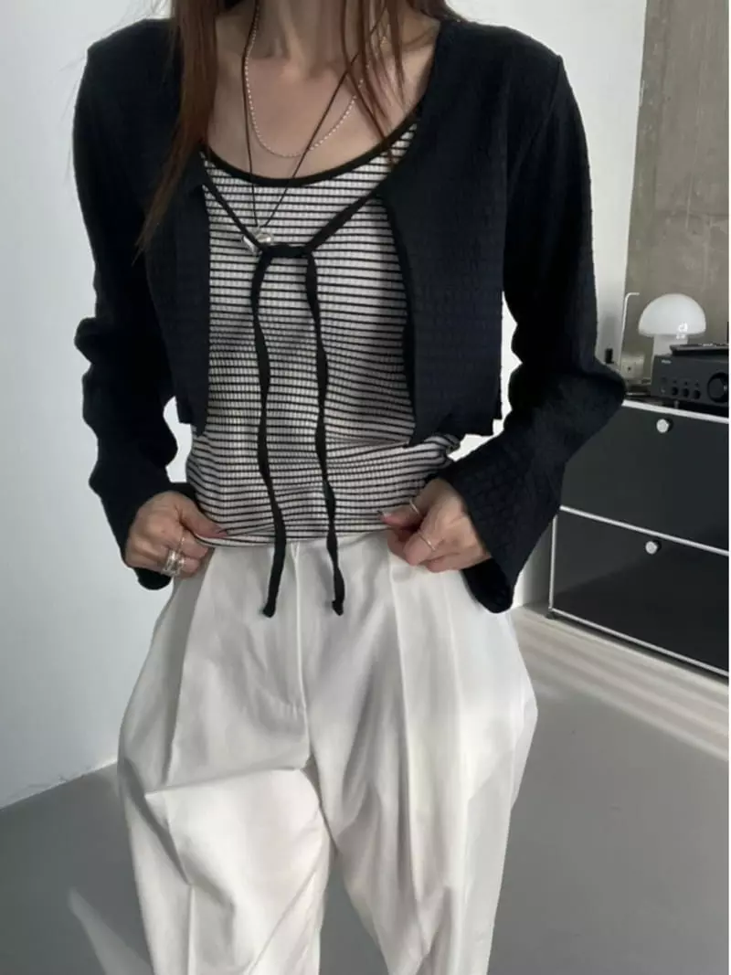 Flower - Korean Women Fashion - #momslook - Bubble Cardigan - 4