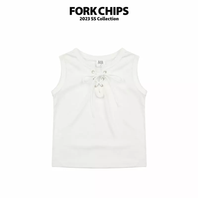 Fork Chips - Korean Children Fashion - #Kfashion4kids - Rib Eyelet Sleeveless - 2