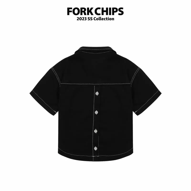 Fork Chips - Korean Children Fashion - #designkidswear - Oat Slit Shirt