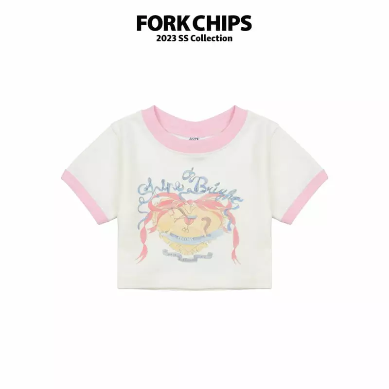 Fork Chips - Korean Children Fashion - #fashionkids - Merry Crop Tee