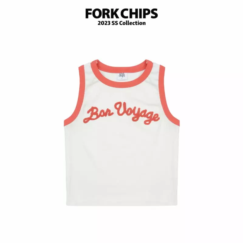 Fork Chips - Korean Children Fashion - #littlefashionista - Trap Embrodiery Sleeveless - 2