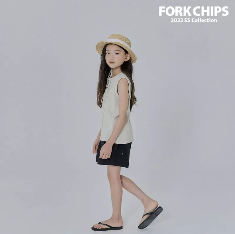 Fork Chips - Korean Children Fashion - #prettylittlegirls - Rib Eyelet Sleeveless - 6
