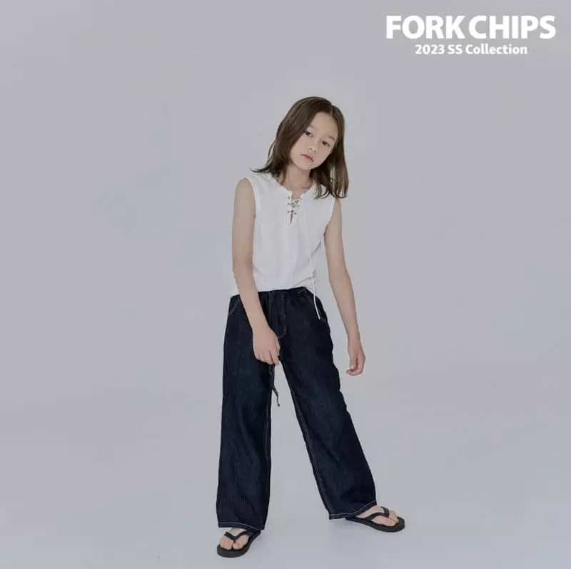 Fork Chips - Korean Children Fashion - #prettylittlegirls - Air Linen Jeans - 4