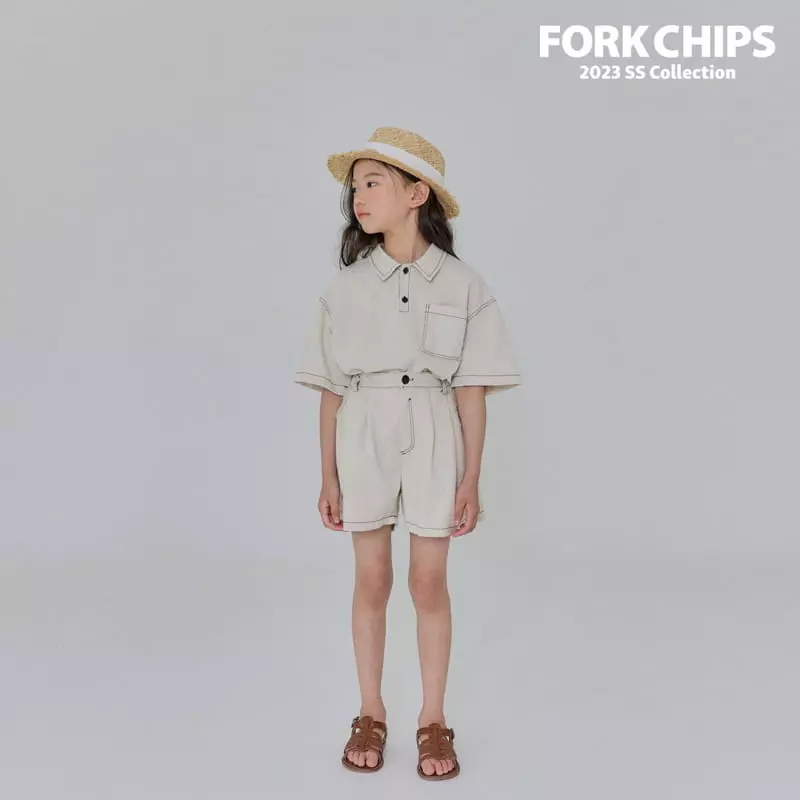 Fork Chips - Korean Children Fashion - #todddlerfashion - Oat Slit Shirt - 12