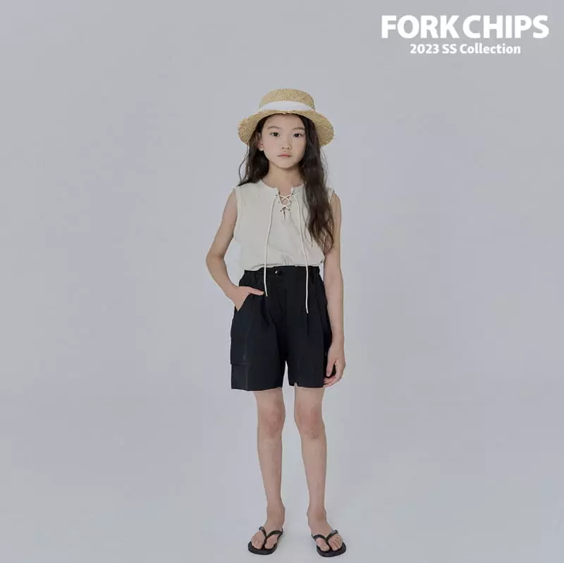 Fork Chips - Korean Children Fashion - #todddlerfashion - Rib Eyelet Sleeveless - 7