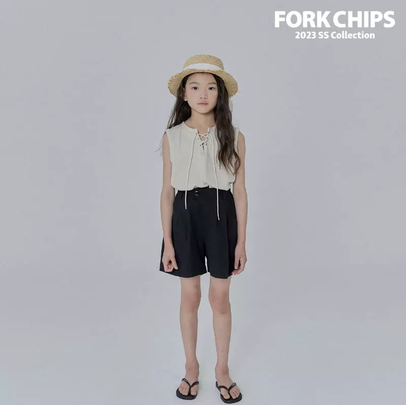 Fork Chips - Korean Children Fashion - #toddlerclothing - Rib Eyelet Sleeveless - 8