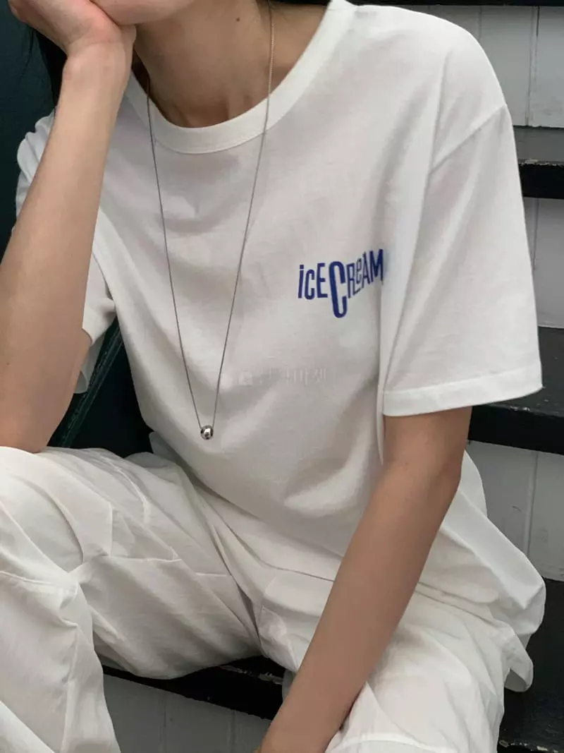 Fre - Korean Women Fashion - #momslook - Ice Cream Tee - 5