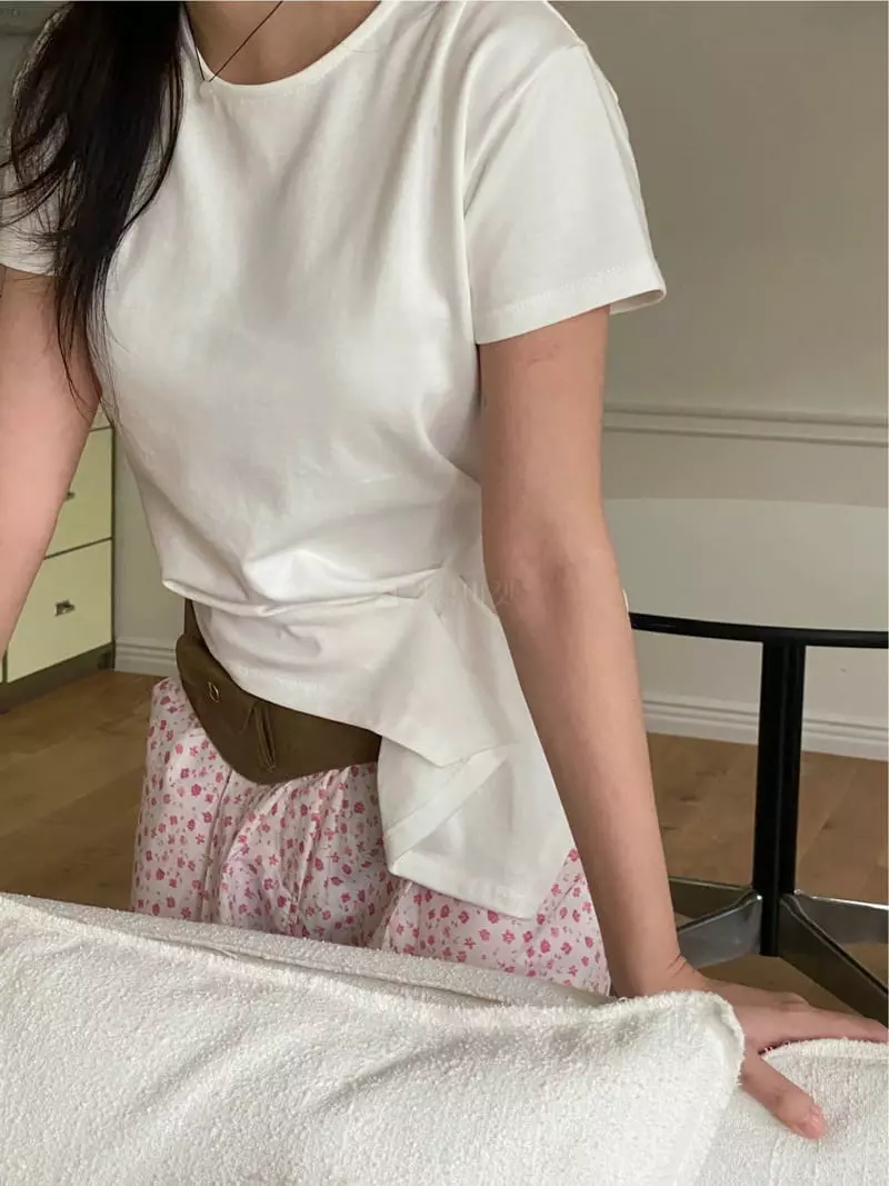 Fre - Korean Women Fashion - #momslook - Draping Tee - 5